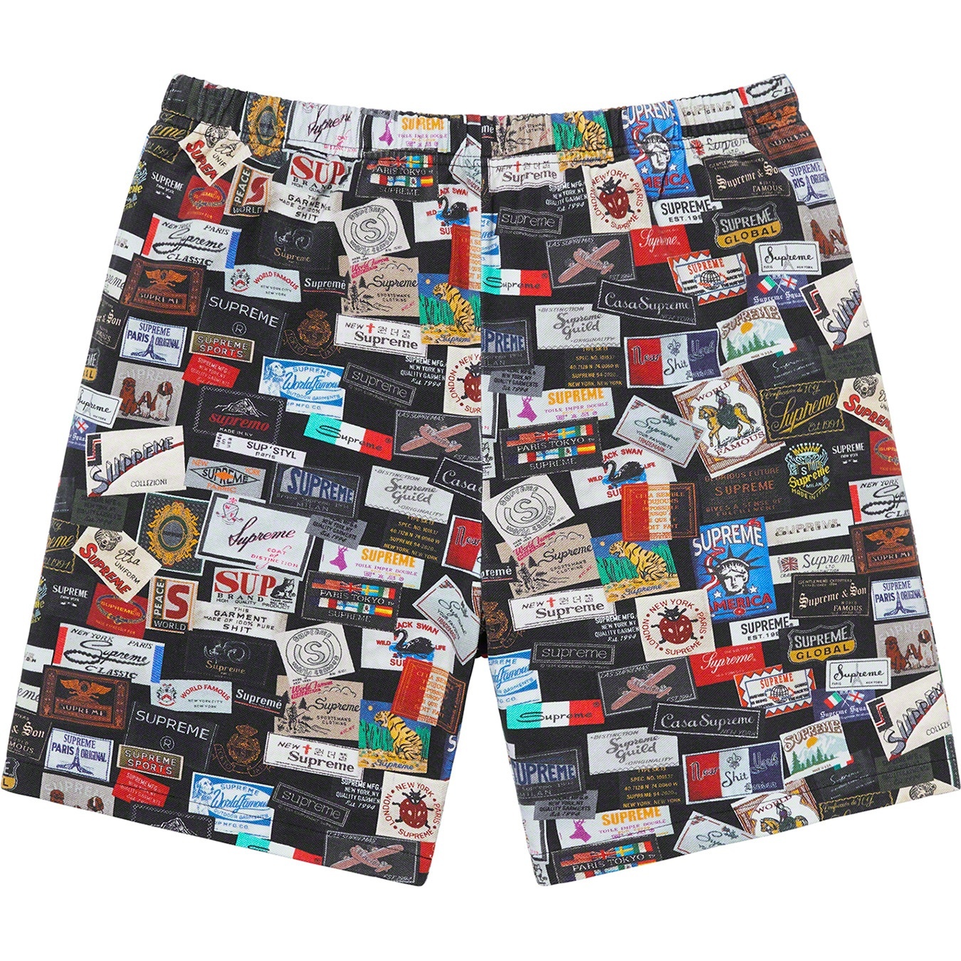 Supreme Labels Pique Short (SS21) - Black - $110
