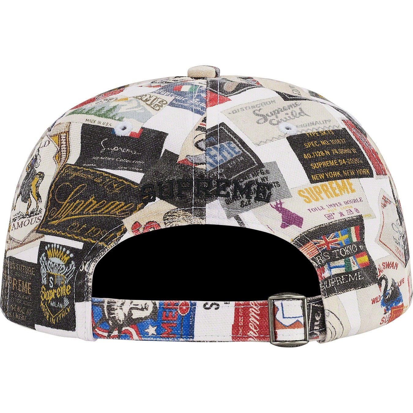 Supreme Labels 6-Panel (SS21) - White - $48