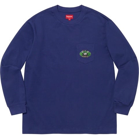 Supreme Vampire Boy L/S Pocket Tee - Washed Navy