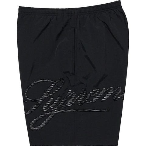 Supreme Mesh Script Water Short - Black