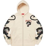 Supreme Panther Zip Up Hooded Sweatshirt (SS21) - Natural