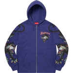 Supreme Panther Zip Up Hooded Sweatshirt (SS21) - Washed Navy