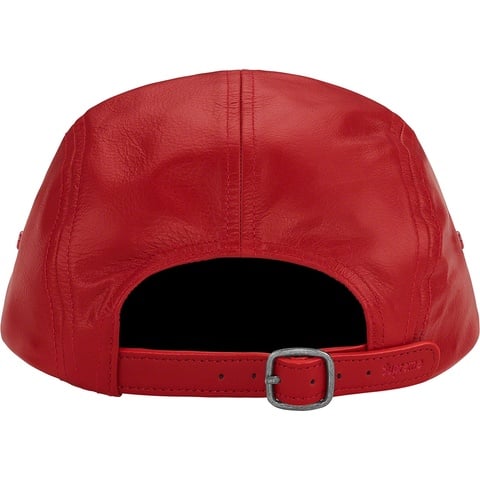 Supreme Leather Camp Cap - Red
