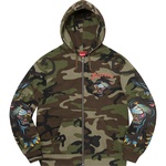 Supreme Panther Zip Up Hooded Sweatshirt (SS21) - Woodland Camo