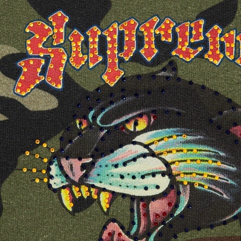 Supreme Panther Zip Up Hooded Sweatshirt - Woodland Camo