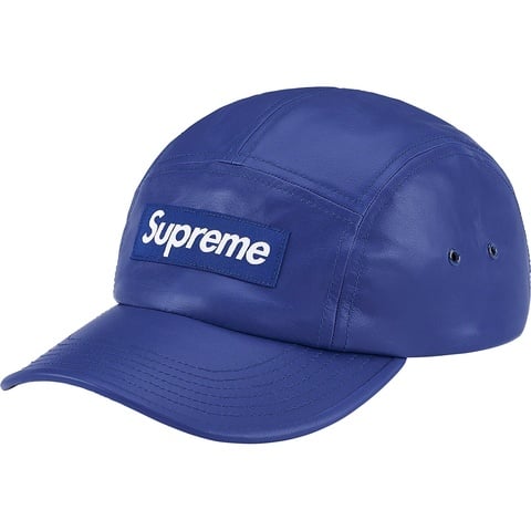 Supreme Leather Camp Cap - Royal