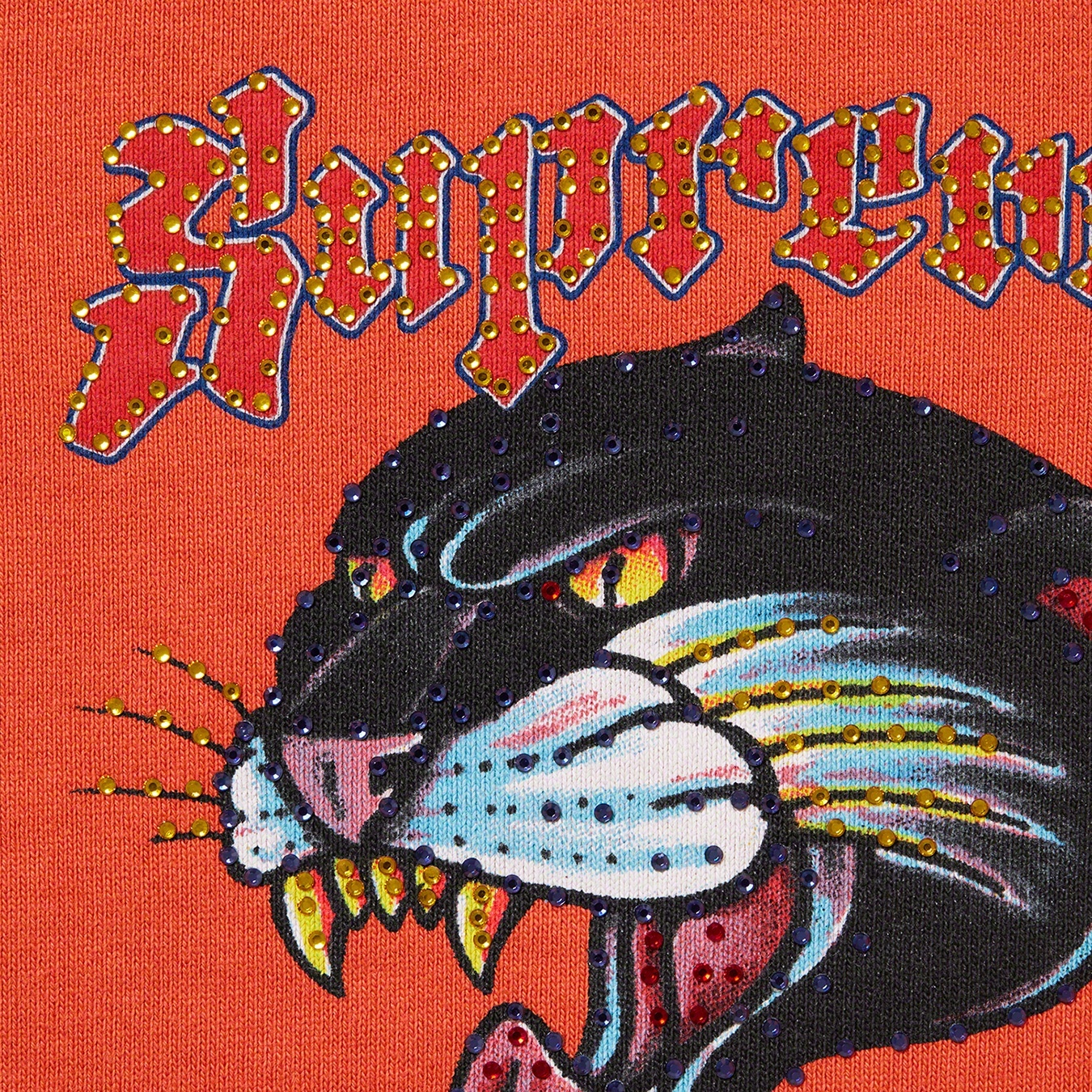 Supreme Panther Zip Up Hooded Sweatshirt (SS21) - Burnt Orange - $168