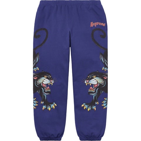 Supreme Panther Sweatpant - Washed Navy