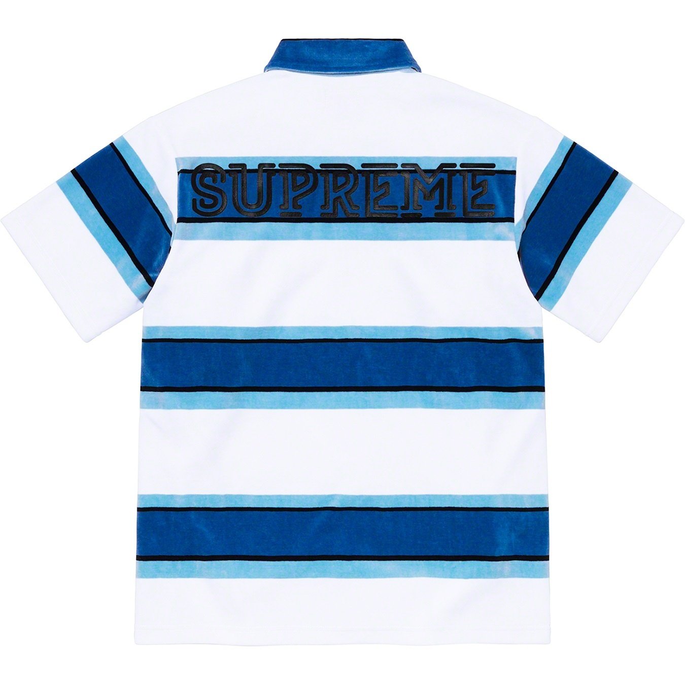 Supreme Stripe Velour Polo (SS21) - $110