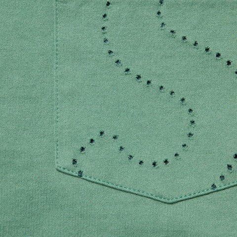 Supreme Laser Cut S Logo Pocket Tee - Dusty Teal