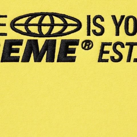 Supreme World Is Yours Hooded Sweatshirt - Light Lemon