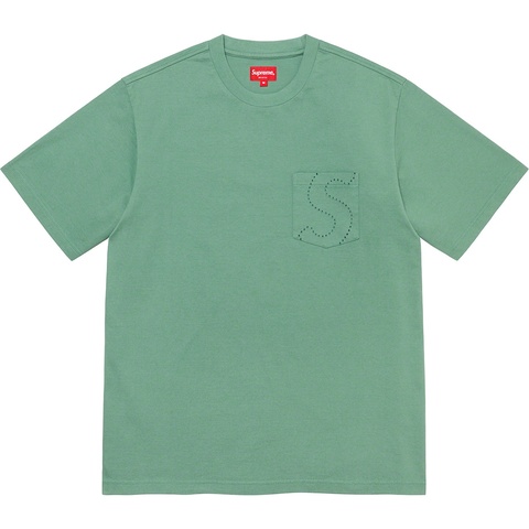Supreme Laser Cut S Logo Pocket Tee - Dusty Teal