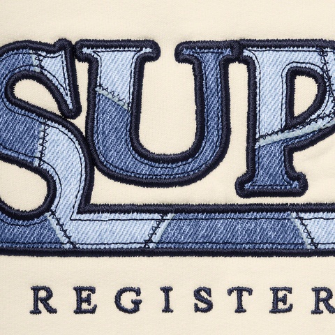 Supreme Denim Logo Hooded Sweatshirt - White