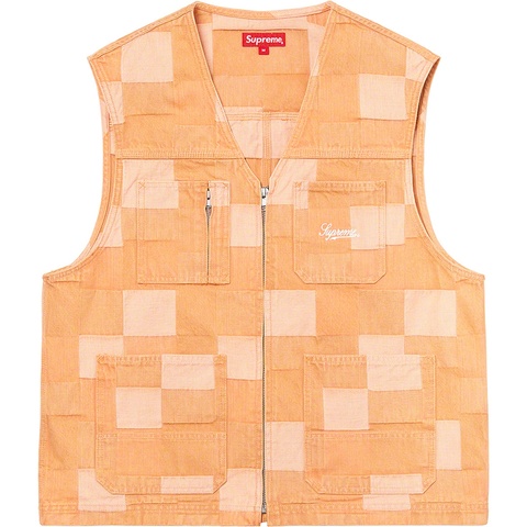 Supreme Patched Denim Vest - Rust