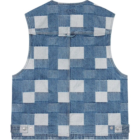 Supreme Patched Denim Vest - Blue