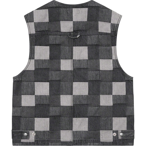 Supreme Patched Denim Vest - Black