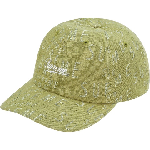 Supreme Warp Jacquard Logos Denim 6-Panel - Sage