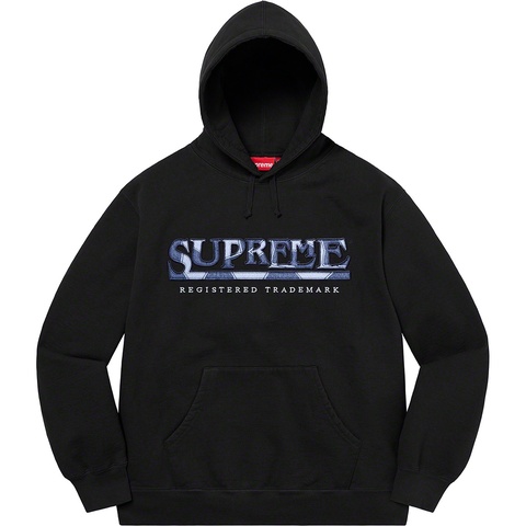 Supreme Denim Logo Hooded Sweatshirt - Black