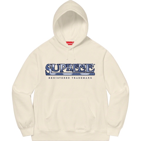 Supreme Denim Logo Hooded Sweatshirt - White