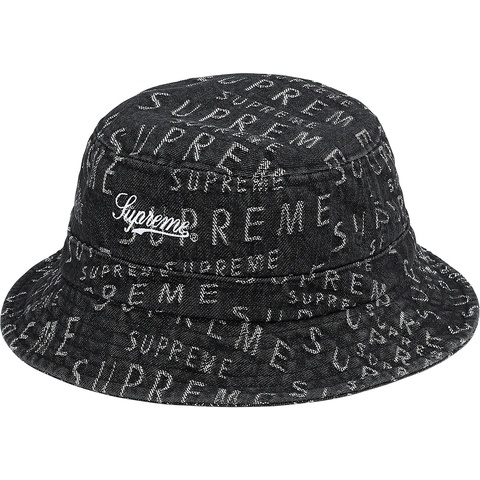 Supreme Warp Jacquard Logos Denim Crusher - Black