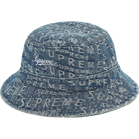 Supreme Warp Jacquard Logos Denim Crusher - Blue