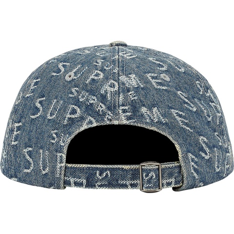 Supreme Warp Jacquard Logos Denim 6-Panel - Blue