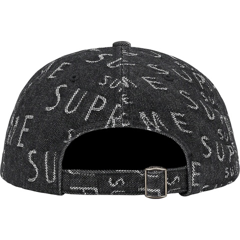 Supreme Warp Jacquard Logos Denim 6-Panel - Black