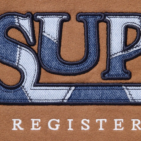 Supreme Denim Logo Hooded Sweatshirt - Brown