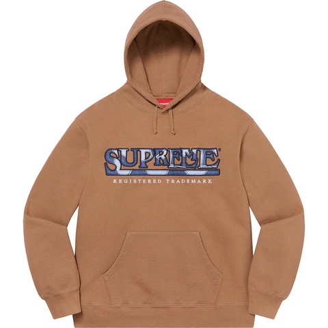 Supreme Denim Logo Hooded Sweatshirt - Brown