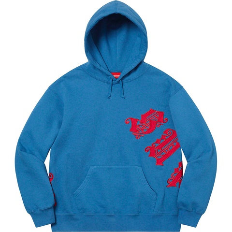 Supreme Old English Wrap Hooded Sweatshirt - Pale Royal