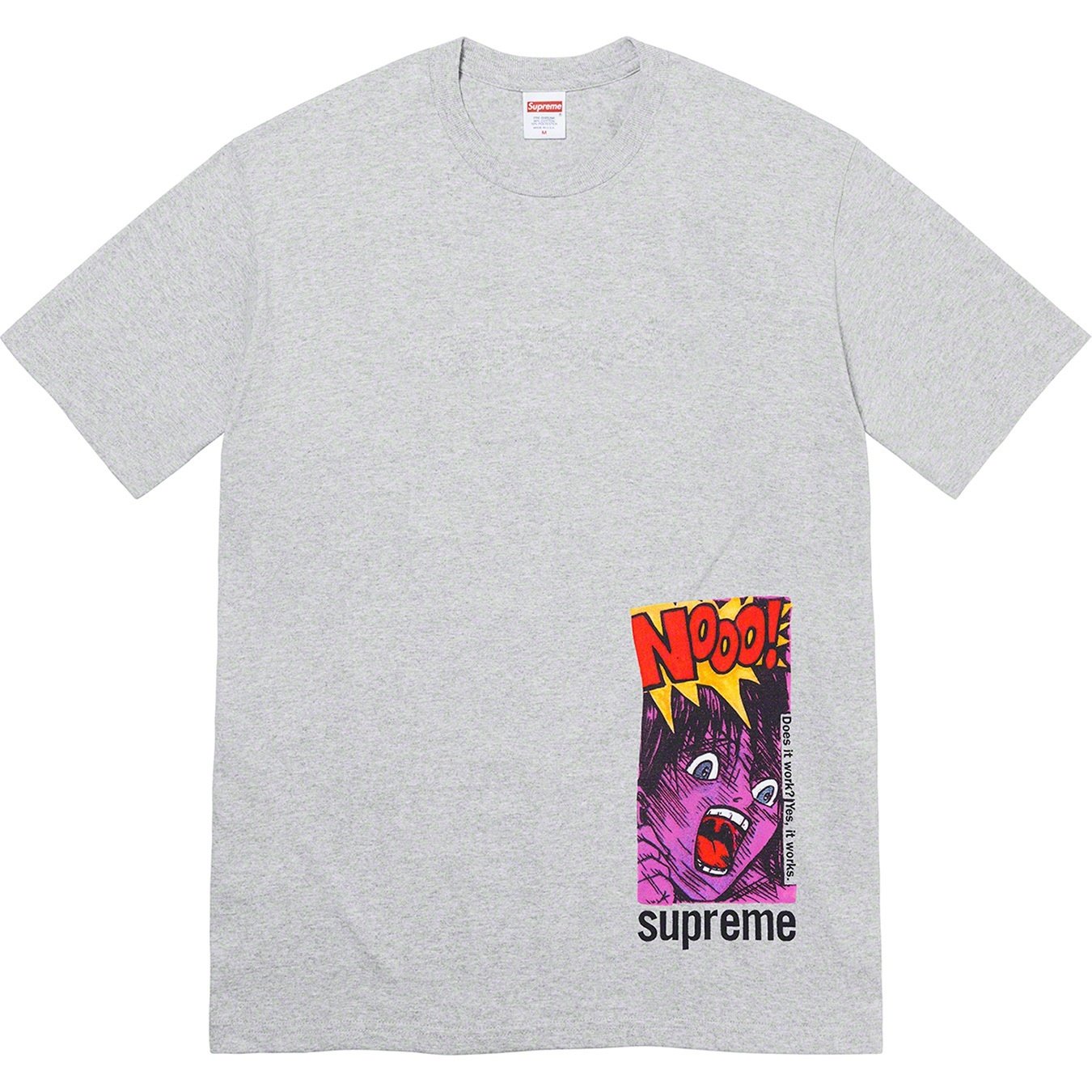 Supreme Does It Work Tee (SS21) - Heather Grey - $38