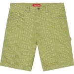 Supreme Warp Jacquard Logos Denim Painter Short (SS21) - Sage