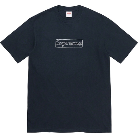 Supreme KAWS Chalk Logo Tee - Navy