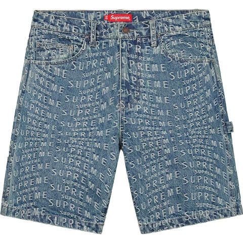 パンツ Supreme Jacquard Denim Painter Short Warp Jacquard Logos Denim Painter Short - Supreme