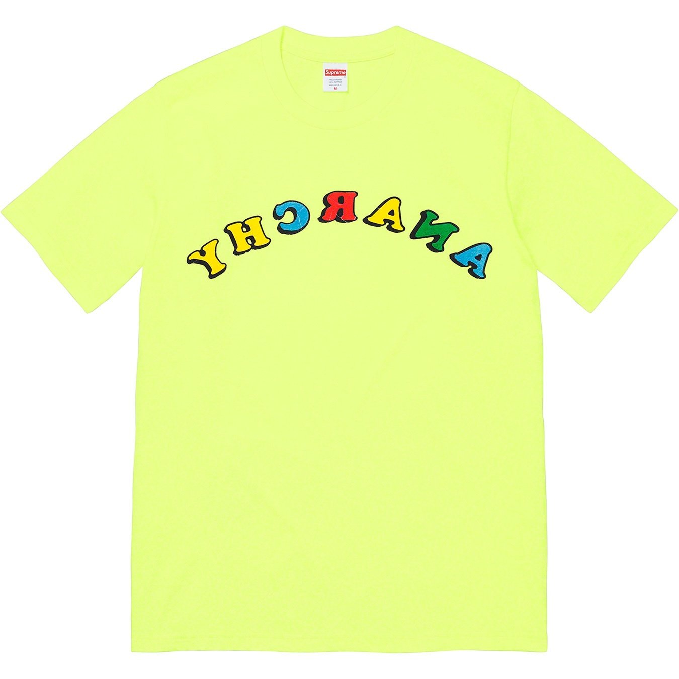 Supreme Jamie Reid Supreme Anarchy Tee (SS21) - Bright Yellow - $44