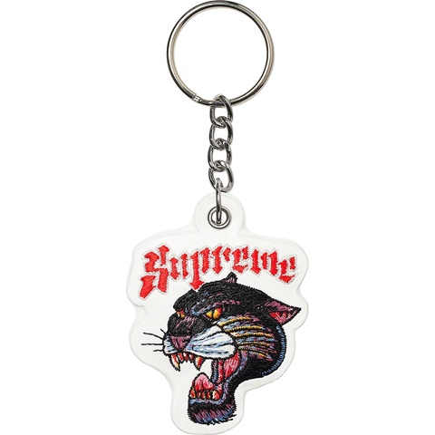 Supreme Panther Keychain - White