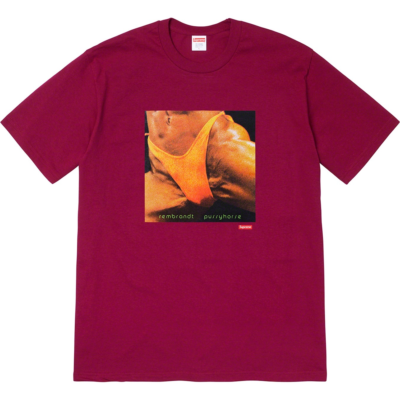 Supreme Supreme Butthole SurfersRembrandt Pussyhorse Tee (SS21) - Dark Magenta - $44