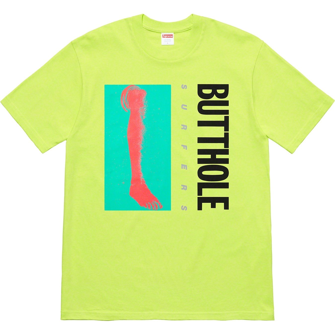 Supreme Supreme Butthole Surfers Leg Tee (SS21) - Neon Green - $44