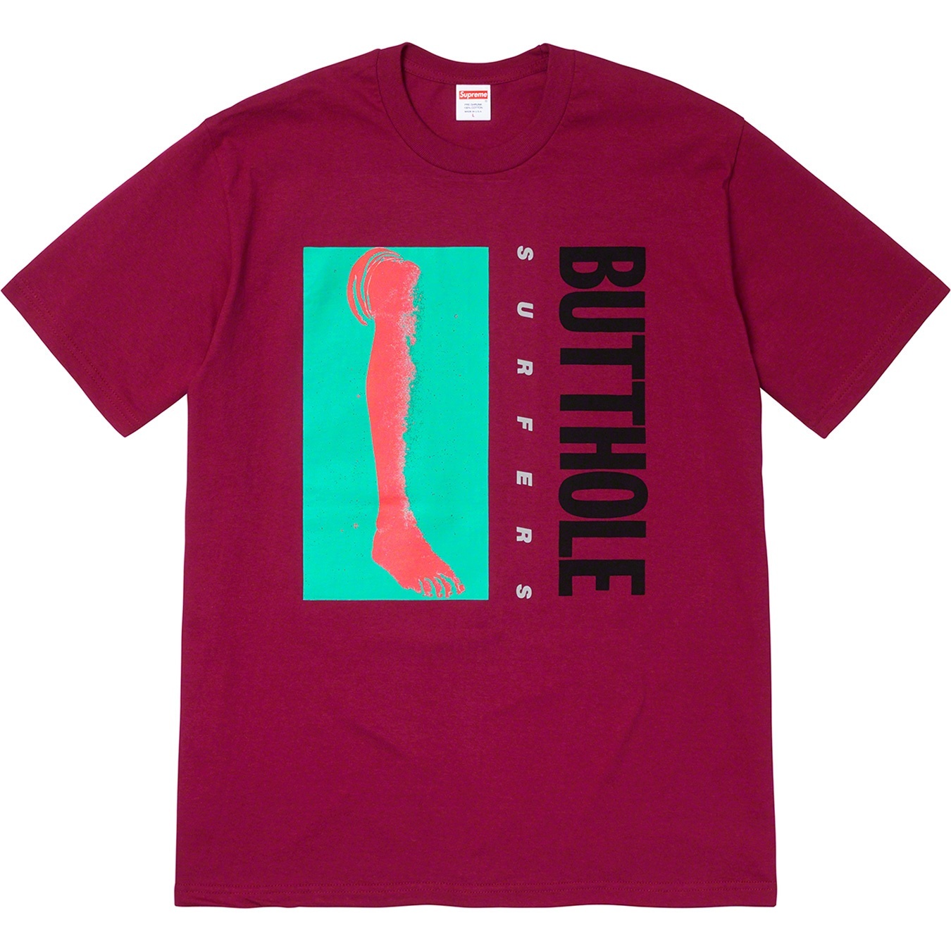 Supreme Supreme Butthole Surfers Leg Tee (SS21) - Dark Magenta - $44