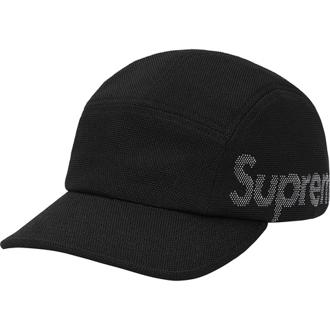 Supreme Jacquard Pique Camp Cap - Black
