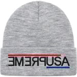 Supreme USA Beanie (FW21) - Heather Grey
