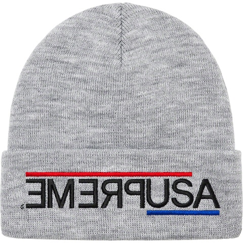 Supreme USA Beanie - Heather Grey
