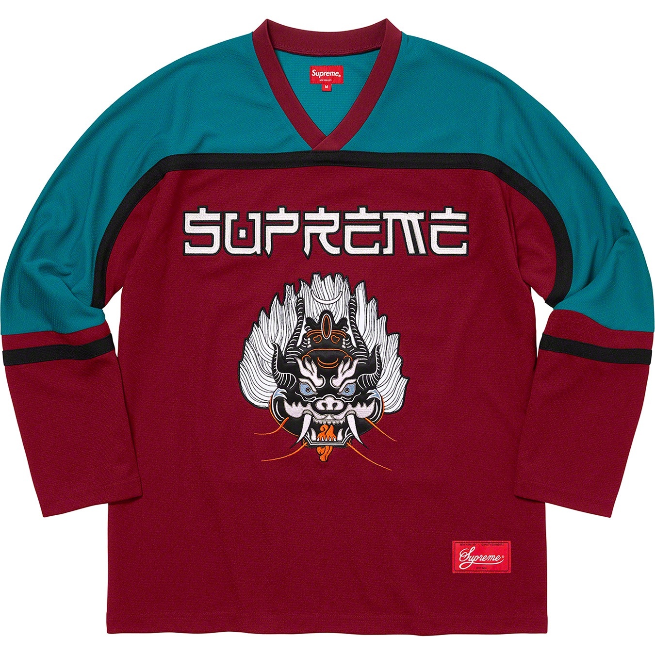 Supreme Demon Hockey Jersey (FW21) - Cardinal - $148