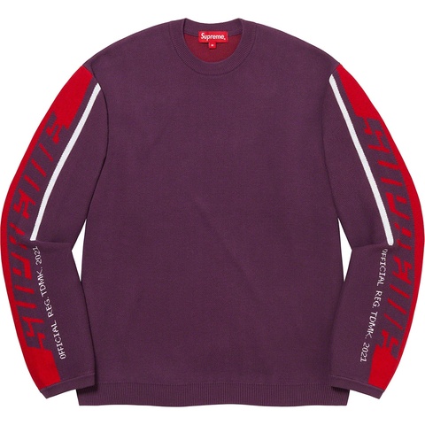 Supreme Sleeve Stripe Sweater - Plum