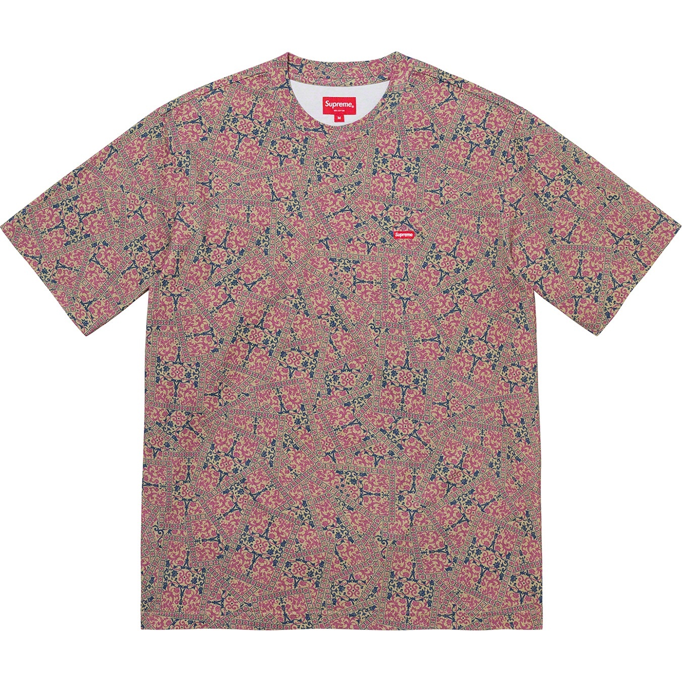 Supreme Small Box Tee (FW21) - Khaki Floral Cards - $58