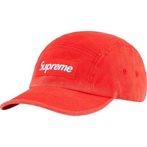 Supreme Washed Chino Twill Camp Cap - Neon Red