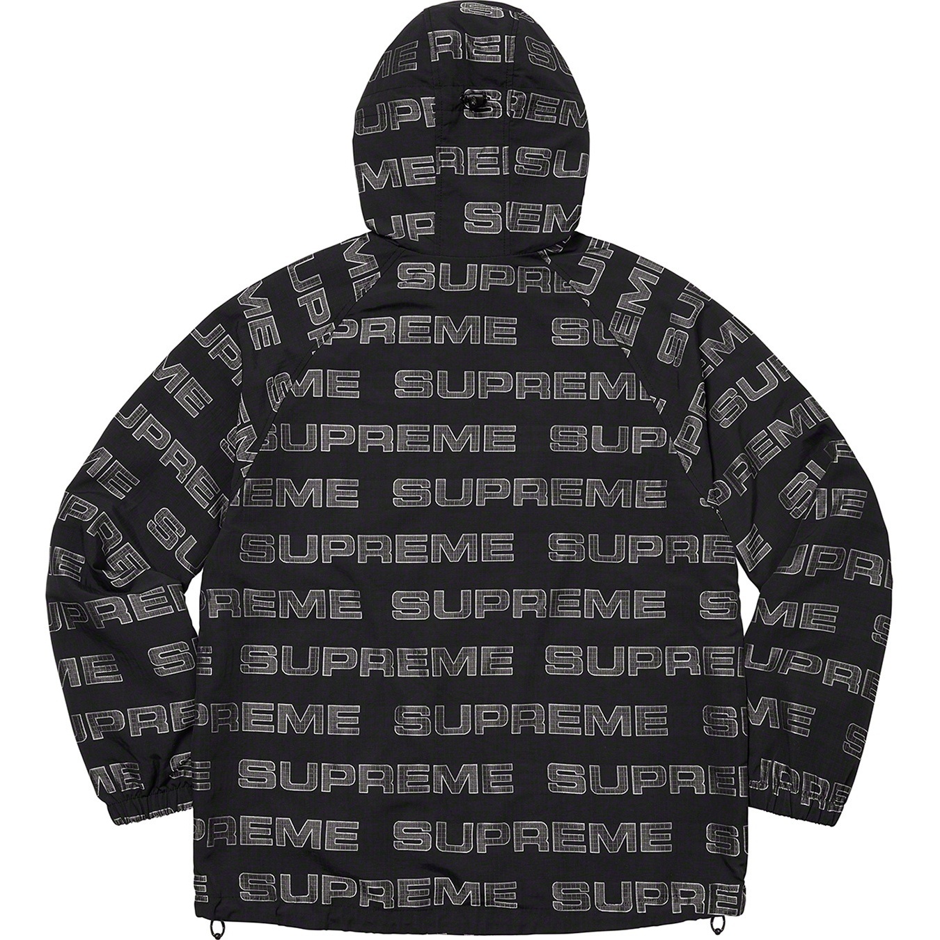 Supreme Logo Ripstop Hooded Track Jacket (FW21) - Black - $178