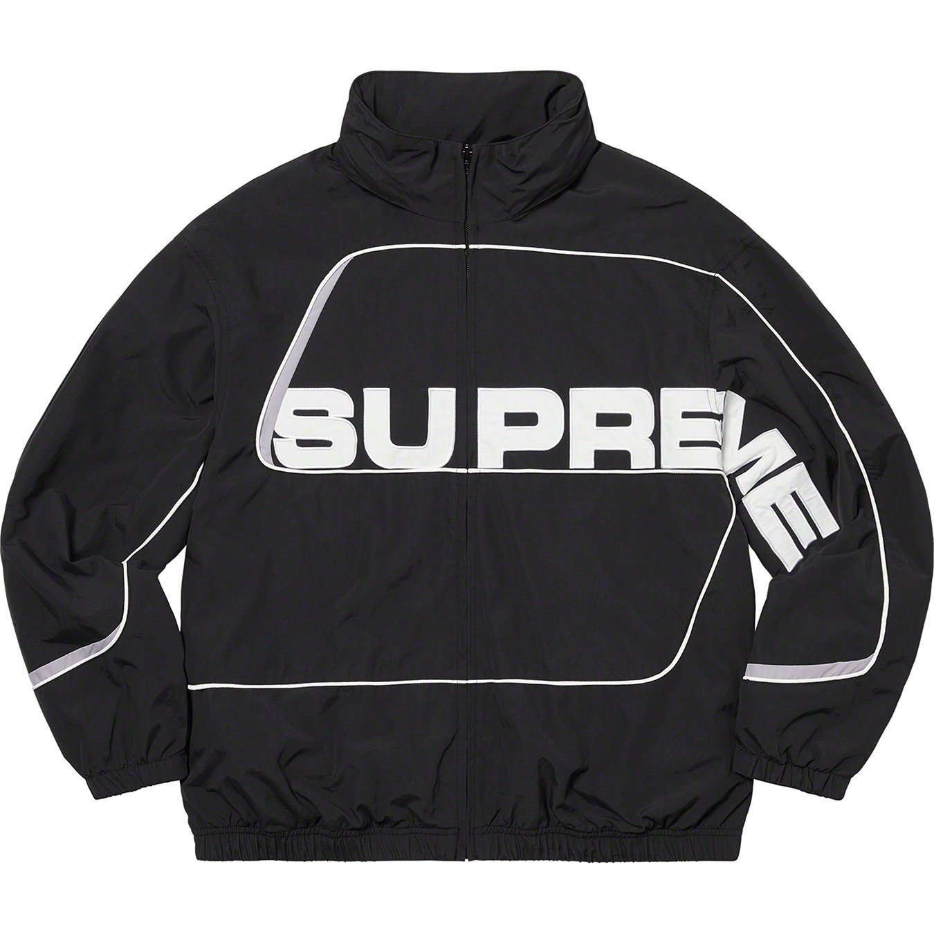 Supreme S Paneled Track Jacket (FW21) - Black - $168