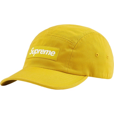 Supreme Washed Chino Twill Camp Cap - Sulfur