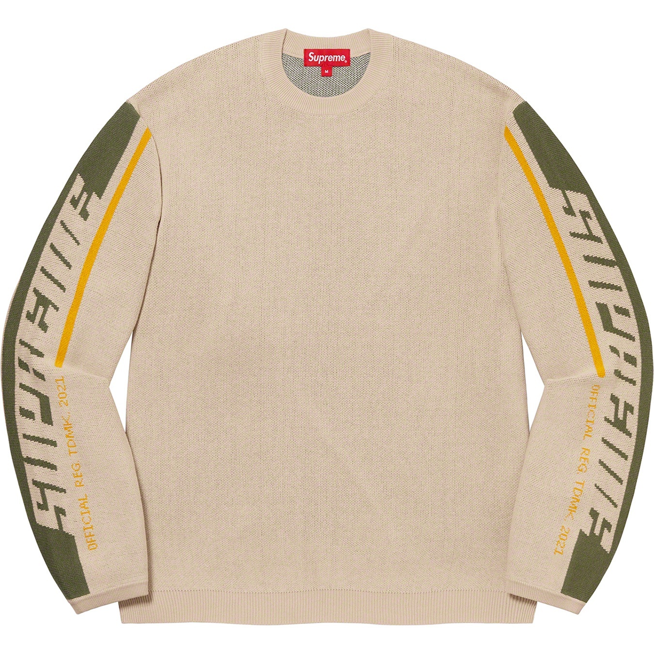 Supreme Sleeve Stripe Sweater (FW21) - Tan - $138